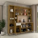 Ver imagem 2 de Armário de Cozinha com Balcão Talim 9 Portas 1 Gaveta Freijó/artico - Panorama Móveis