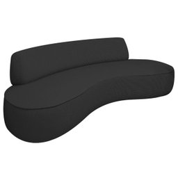 Sofá Curvo 2 Lugares Orgânico Escritório Recepção Sala Amsterdã 120cm Linho - Amarena Móveis - 1