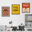 Ver imagem 2 de Kit 3 Quadros Cozinha Retrô 45x34cm - com vidro:Madeira preta