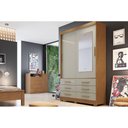 Ver imagem 1 de Guarda Roupas 2 Portas de Correr (1 C/ Espelho) e 6 Gavetas Buriti/jequitibá Cumaru/fendi - Novo