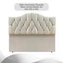 Ver imagem 4 de Cabeceira Casal Cama Box Botões Provençal Bege Suede com Pés 120cm Altura Rbl