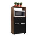 Ver imagem 1 de Armário de Cozinha Multiuso Luna 60cm com 02 Portas e Nicho Integrado Savana Preto - Desk Design