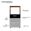Ver imagem 3 de Armário de Cozinha Multiuso Luna 60cm com 02 Portas e Nicho Integrado Savana Preto - Desk Design