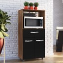 Ver imagem 2 de Armário de Cozinha Multiuso Luna 60cm com 02 Portas e Nicho Integrado Savana Preto - Desk Design