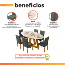 Ver imagem 5 de Conjunto Sala de Jantar Mesa Tampo em Vidro 1,80m Vick 6 Cadeiras Tati