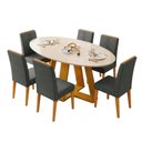 Ver imagem 1 de Conjunto Sala de Jantar Mesa Tampo em Vidro 1,80m Vick 6 Cadeiras Tati