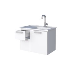 Gabinete para Banheiro em Aço 2 Gavetas Kiwi Branco - Cozimax - 5