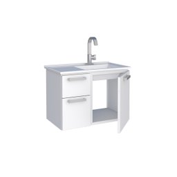 Gabinete para Banheiro em Aço 2 Gavetas Kiwi Branco - Cozimax - 7