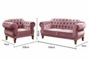 Ver imagem 3 de Conjunto Duquesa Chesterfield 2 Lugares + 1 Poltrona Vintage - Veludo Rosê
