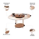 Ver imagem 3 de Mesa de Centro Redonda Tampo de Vidro Sky Castanho - Hb Móveis
