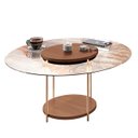 Ver imagem 2 de Mesa de Centro Redonda Tampo de Vidro Sky Castanho - Hb Móveis