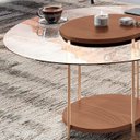 Ver imagem 5 de Mesa de Centro Redonda Tampo de Vidro Sky Castanho - Hb Móveis