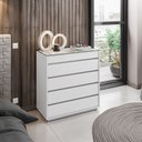 Ver imagem 2 de Cômoda Organizadora Ellie 5 Gavetas Branco - D’Rossi