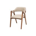 Ver imagem 1 de Cadeira Versalhes Madeira Cor Pinhão Estofada Moderna:linho Dourado