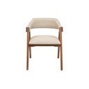 Ver imagem 2 de Cadeira Versalhes Madeira Cor Pinhão Estofada Moderna:linho Dourado