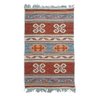 Tapete Kilim Antep 100% Algodão Vermelho Terra 004 240x3m - 1