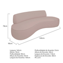 Ver imagem 2 de Sofá Curvo 2 Lugares Orgânico Amsterdã 160cm Linho Rose- Mabe Magazine