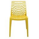 Ver imagem 3 de Kit 4 Cadeiras Empilhável Inmetro Gruvyer Fratini Polipropileno Amarelo Capacidade Suporta 182 Kg