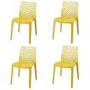 Ver imagem 1 de Kit 4 Cadeiras Empilhável Inmetro Gruvyer Fratini Polipropileno Amarelo Capacidade Suporta 182 Kg