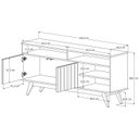 Ver imagem 3 de Rack Ripado para TV até 50 Polegadas MDF 136cm Pés em Madeira Maciça Turin Bege