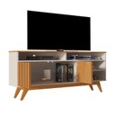 Ver imagem 5 de Rack Ripado para TV até 50 Polegadas MDF 136cm Pés em Madeira Maciça Turin Bege