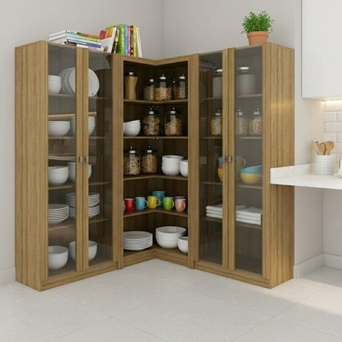 Armário de Cozinha Modulado Portuguesa Espresso Móveis Marrom/Amendoa