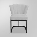 Ver imagem 4 de Kit 06 Cadeira Flor Mesa de Jantar Linho - Base Ferro Preto - Cinza