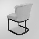 Ver imagem 5 de Kit 06 Cadeira Flor Mesa de Jantar Linho - Base Ferro Preto - Cinza