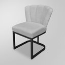 Ver imagem 2 de Kit 06 Cadeira Flor Mesa de Jantar Linho - Base Ferro Preto - Cinza