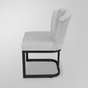 Ver imagem 3 de Kit 06 Cadeira Flor Mesa de Jantar Linho - Base Ferro Preto - Cinza