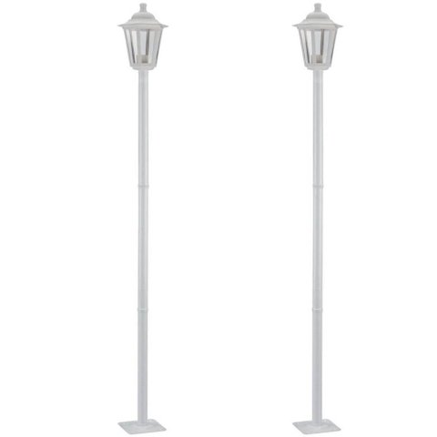 Conjunto 2 Postes de Jardim Luminária Externa 1,71m Colonial Branco Dital Iluminação Praças