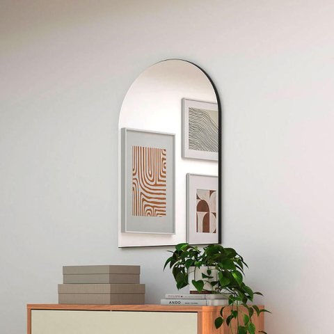 Espelho Decorativo Orgânico 90cm Mdf Dalla Costa Casa Lar Cor:preto Fosco