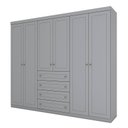 Ver imagem 1 de Guarda Roupa Casal Nova York 6 Portas Cinza – Henn
