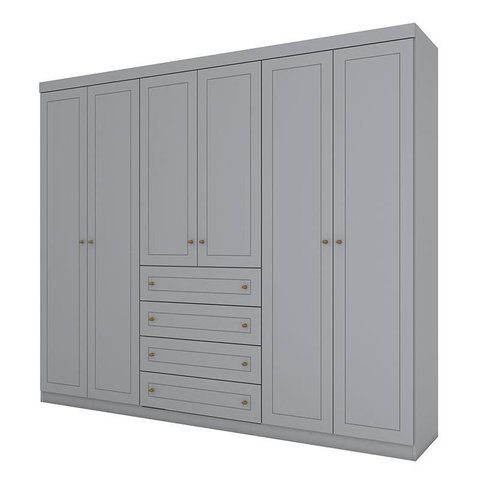 Guarda Roupa Casal Nova York 6 Portas Cinza – Henn