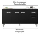 Ver imagem 3 de Armário Multiuso Gabriela 150cm Preto S/tampo