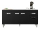 Ver imagem 1 de Armário Multiuso Gabriela 150cm Preto S/tampo