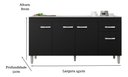 Ver imagem 2 de Armário Multiuso Gabriela 150cm Preto S/tampo
