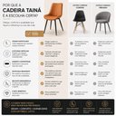 Ver imagem 7 de Cadeira de Jantar Taina Estofada Caramelo Design Anatômico Moderna e Confortável