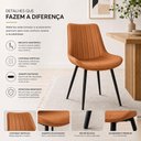 Ver imagem 4 de Cadeira de Jantar Taina Estofada Caramelo Design Anatômico Moderna e Confortável