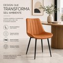Ver imagem 3 de Cadeira de Jantar Taina Estofada Caramelo Design Anatômico Moderna e Confortável
