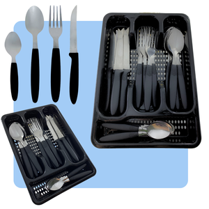 Cj Talheres 25 Pçs - Preto