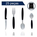 Ver imagem 2 de Cj Talheres 25 Pçs - Preto