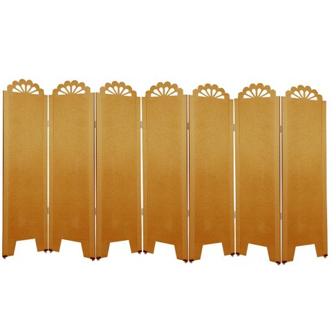 Biombo Liso com Detalhes 7 Folhas c/ 14 Pezinhos