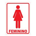 Ver imagem 1 de Placa Sinalização Banheiro Feminino Sanitário 20x15cm
