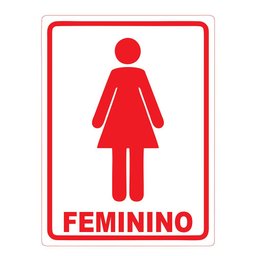 Placa Sinalização Banheiro Feminino Sanitário 20x15cm - 1