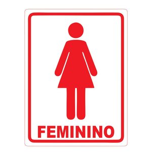 Placa Sinalização Banheiro Feminino Sanitário 20x15cm