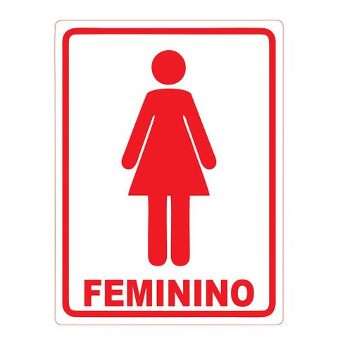 Placa Sinalização Banheiro Feminino Sanitário 20x15cm
