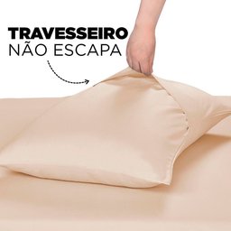 Jogo de Cama Casal 4 Peças Jolitex Ternille 300 Fios - Toque de Seda - Bege - 5