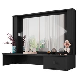 Penteadeira Camarim Suspensa 1 Gaveta Portal I03 Preto - Mpozenato - 1