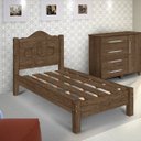 Ver imagem 1 de Cama Solteiro em MDF 205cm x 94cm Quarto Marrom/Mocaccino